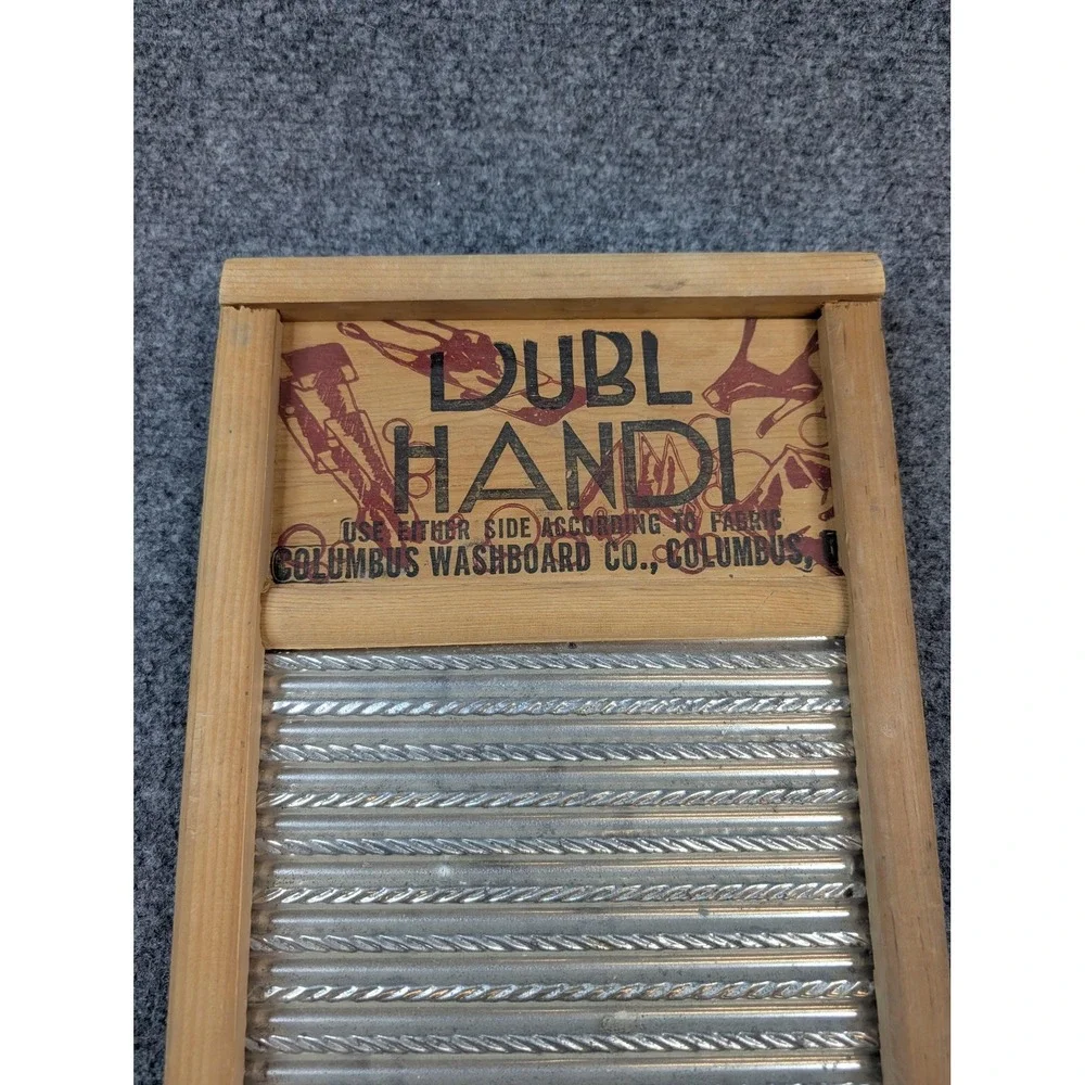 Dubl Handi Columbus Washboard Co Metal Wood Small Laundry Washboard Rustic Decor